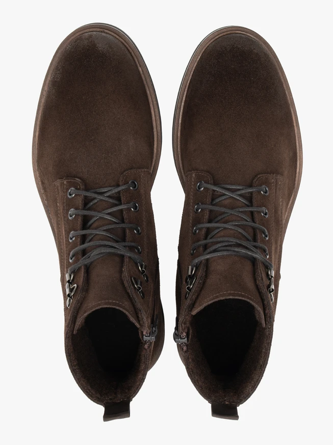 Dunkelbraune Velourslederstiefel