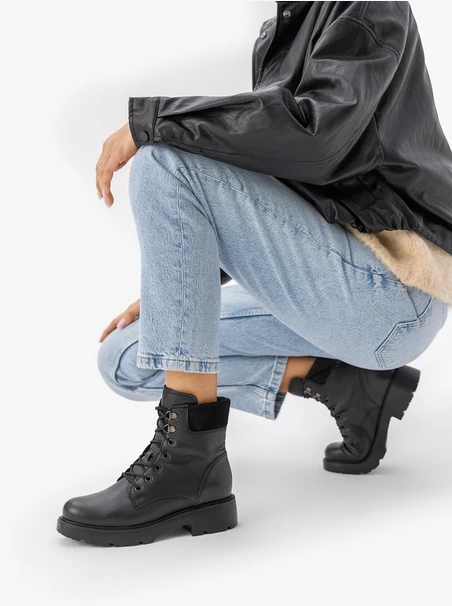 Black Women's Boots 4 cm RKO, Fleece Lined