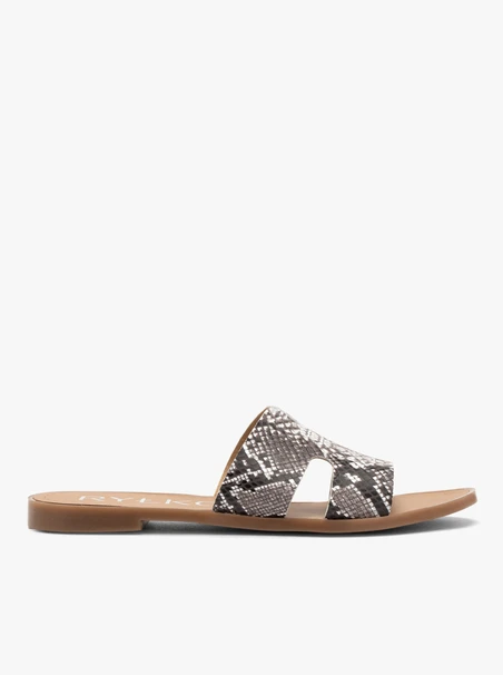 Damen-Flip-Flops mit Schlangenhautmuster und Cut-Outs