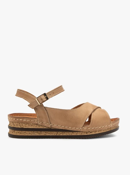 Beige Damen Plateausandalen