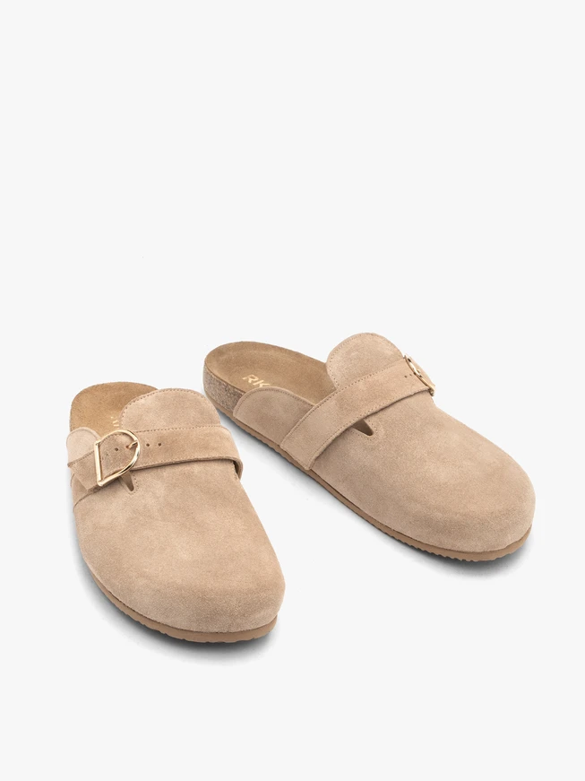 Piaskowe mule damskie
