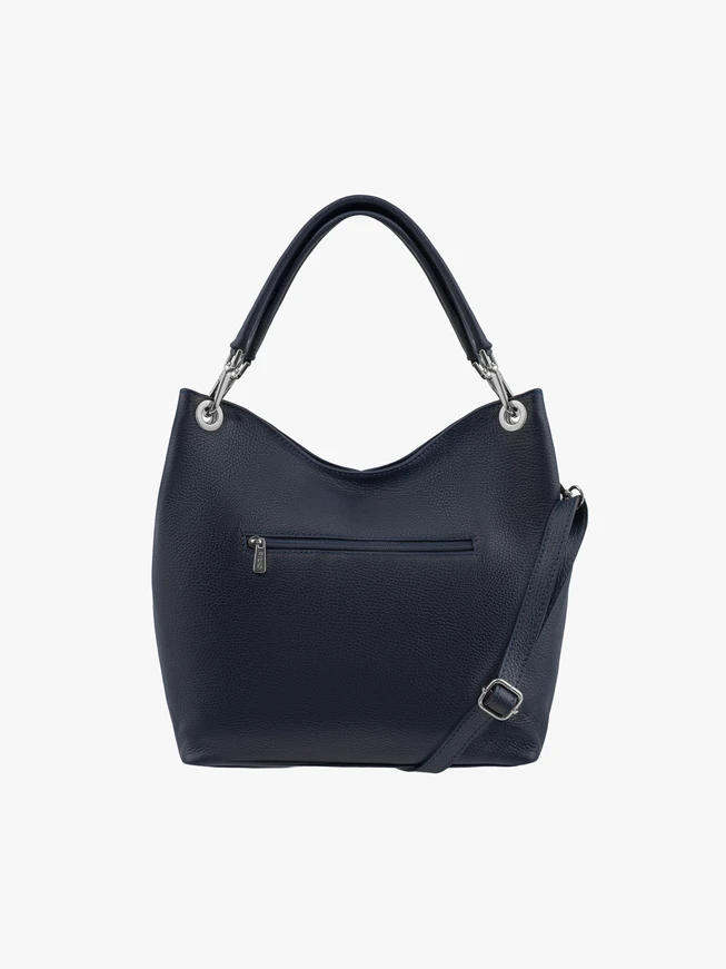 Marineblaue Shopper-Tasche aus weichem Leder