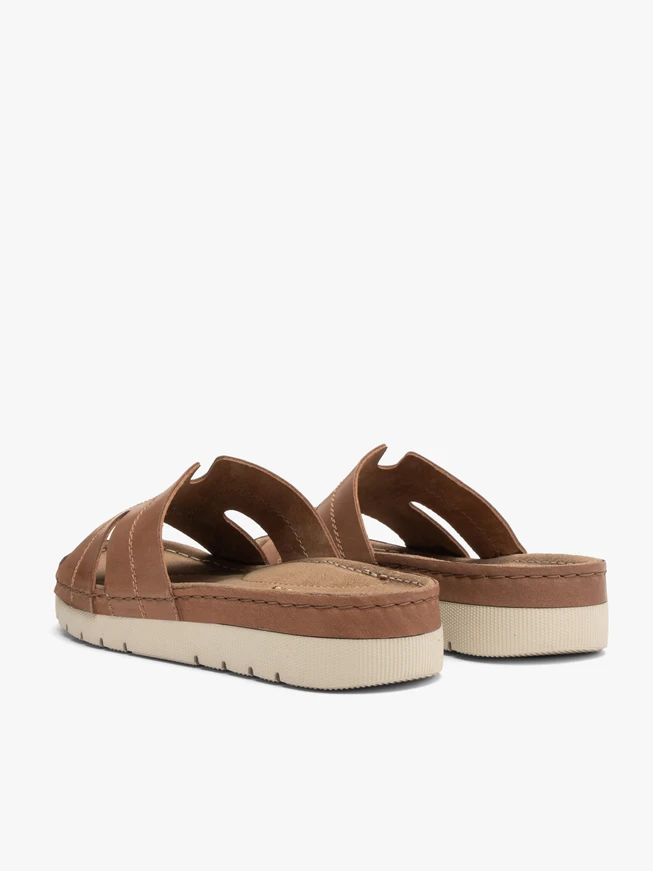 Braune Damen-Flip-Flops mit Plateau