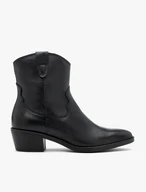 Schwarze, nicht isolierte Cowboystiefel aus Vollnarbenleder