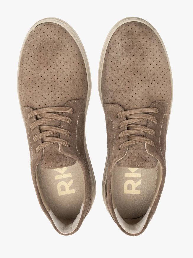 Grau-beige Herren Schnürhalbschuhe