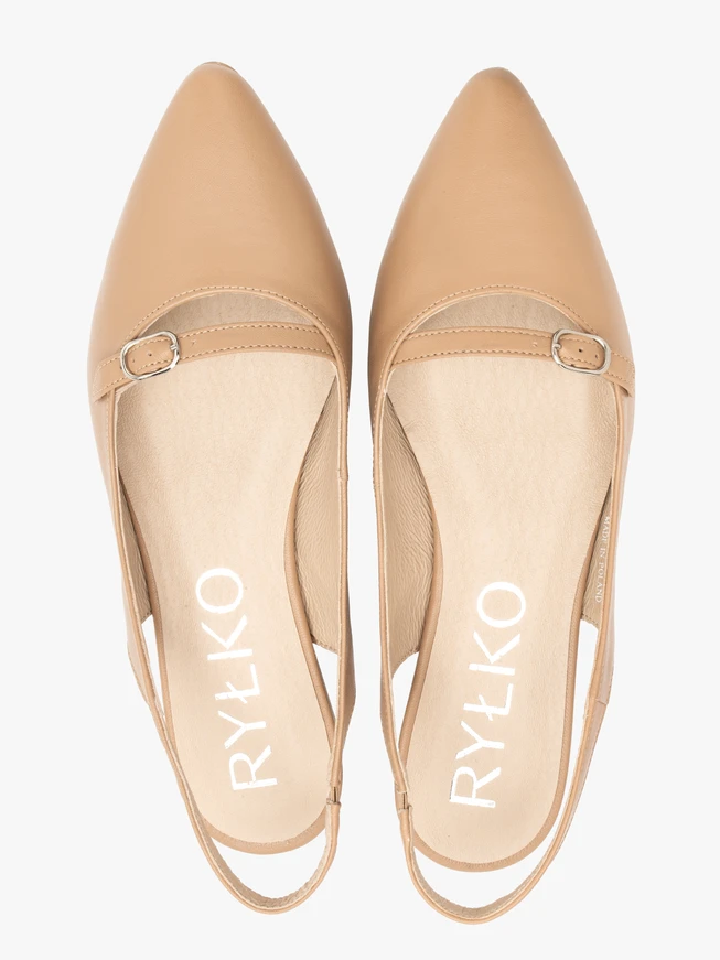 Beige slingback ballerinas