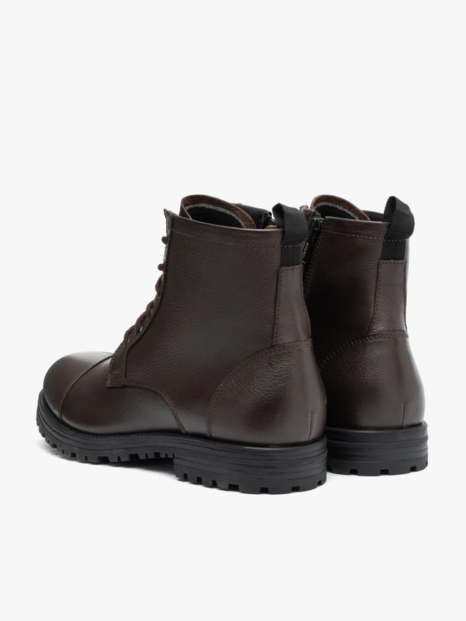 Dunkelbraune Vollnarbenlederstiefel