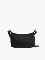 Schwarze Ledertasche mit Borsten