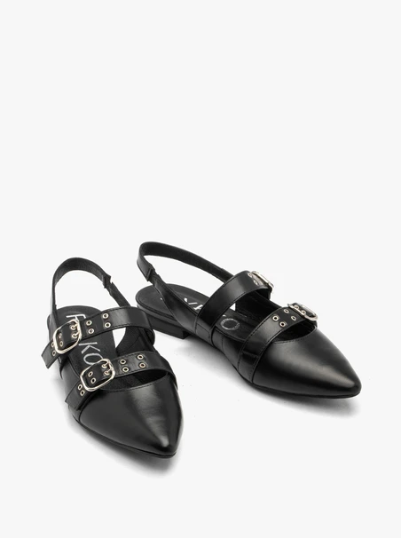 Schwarze absatzlose Ballerinas