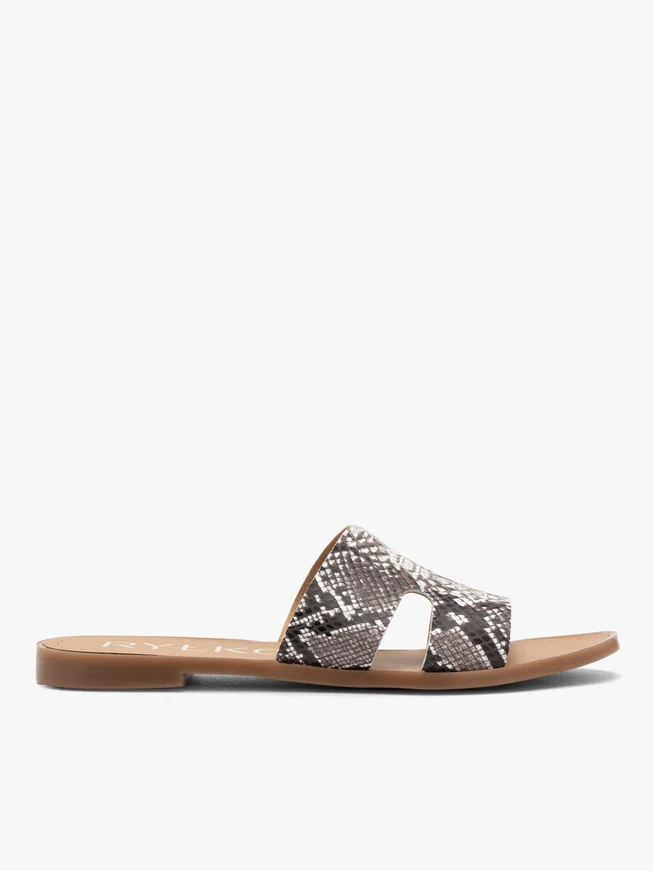 Snake-print cutout slides