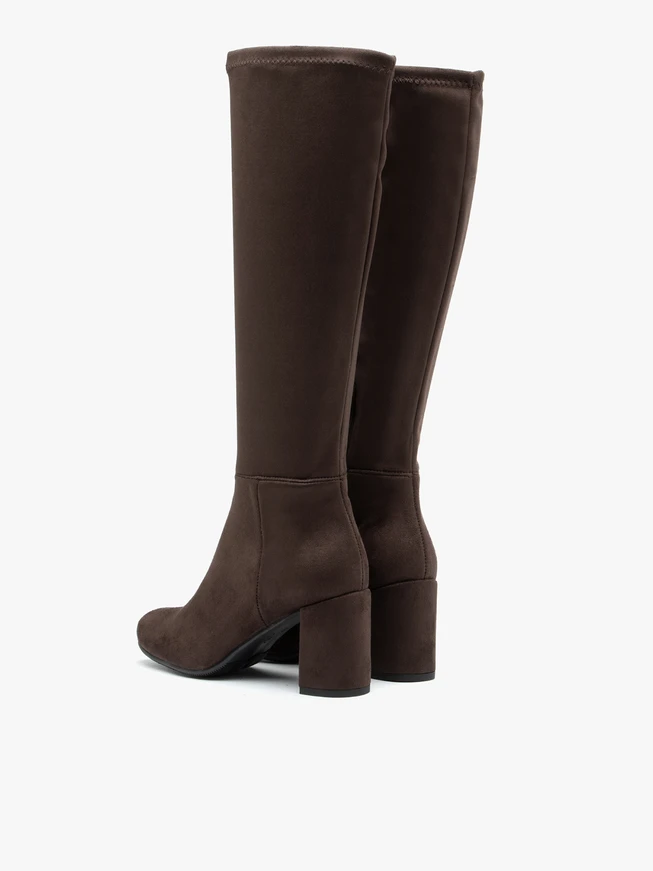 Braune Stiletto-Stiefel mit Gummisohle