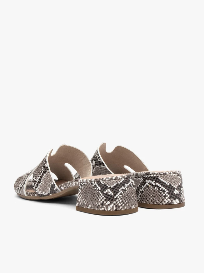 Snake-print cutout slides