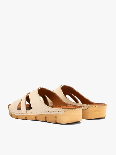 Cremefarbene Plateau-Flip-Flops für Frauen
