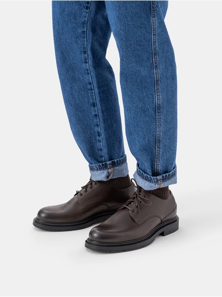 Brown Classic Men’s Leather Lace-Up Shoes
