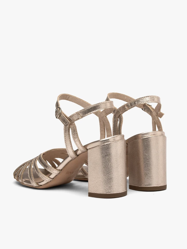 Stiletto-Sandalen aus Platin für Frauen