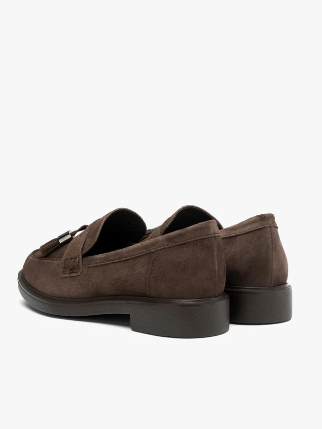 Chocolate suede loafers