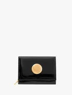 Schwarz lackierte Damenbrieftasche