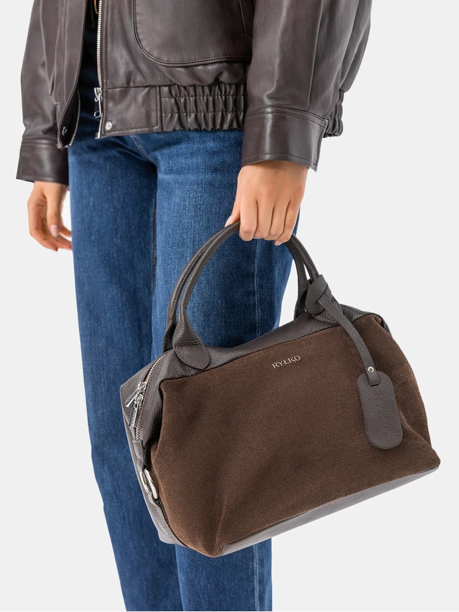 Große weiche Shopper-Tasche in Schokolade