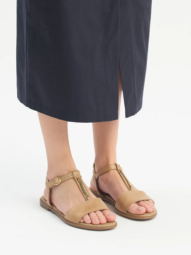 Beige flat women’s sandals