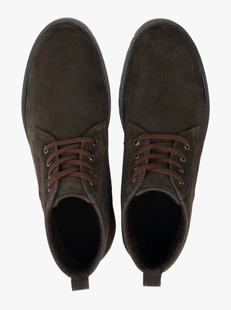 Men’s suede lace-up boots warm