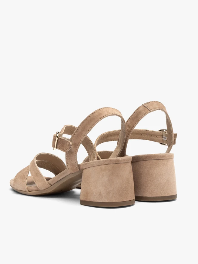 Beige block-heel sandals