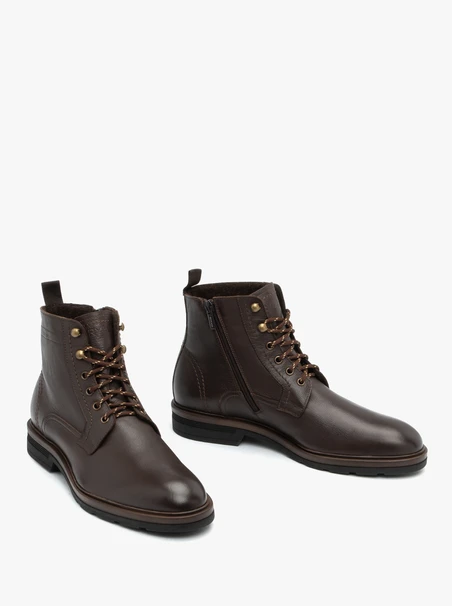 Dunkelbraune Vollnarbenlederstiefel