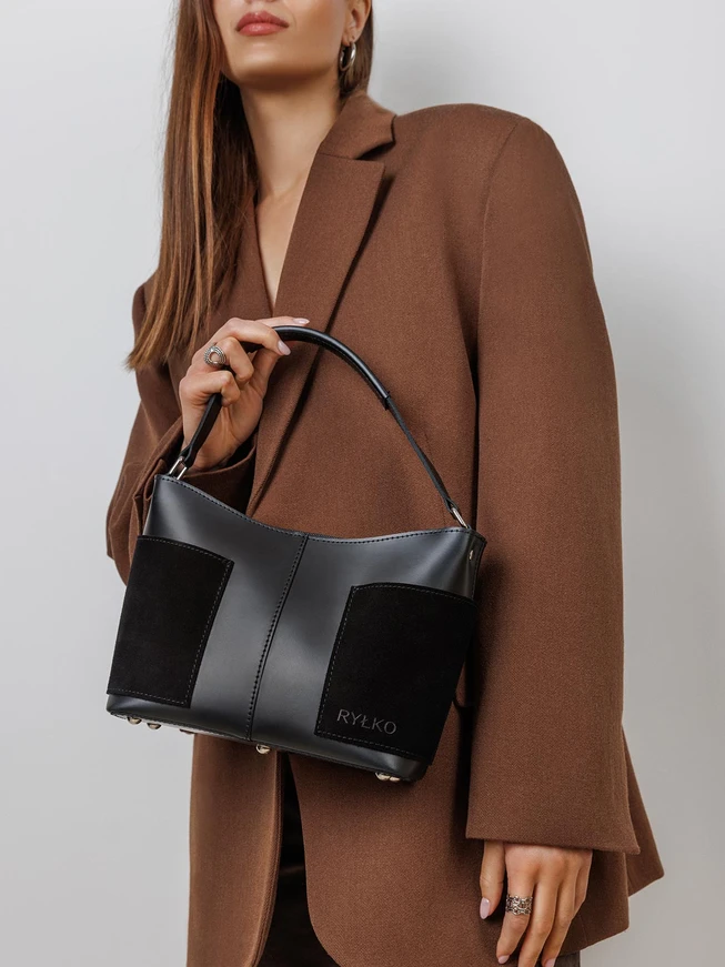 Handtasche aus schwarzem Bonded Leather