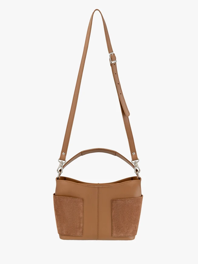 Handtasche aus braunem Bonded Leather