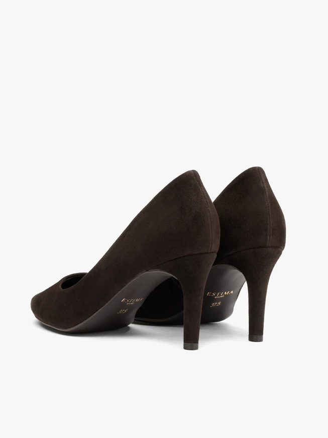 Pumps aus schokoladenfarbenem Veloursleder