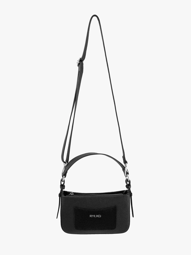 Kleine schwarze Tasche aus Bonded Leather