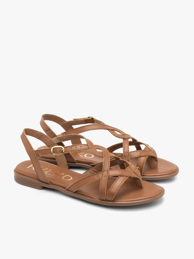 Hellbraune Damen-Sandalen