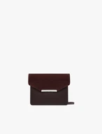 Kleine burgunderfarbene Clutch-Tasche an Kette