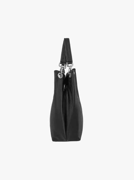 Schwarze Shopper-Tasche aus Leder
