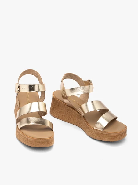 Damen-Sandalen mit Platin-Absatz