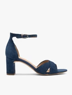 Marineblaue Damen-Sandalen mit Absatz