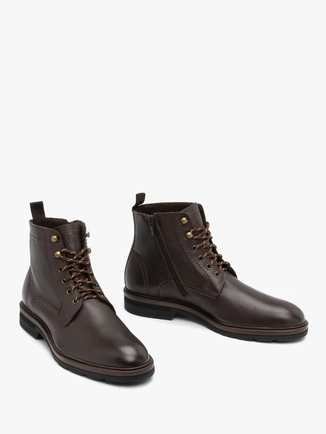 Dunkelbraune Vollnarbenlederstiefel