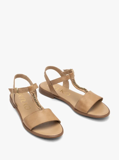 Beige flat women’s sandals