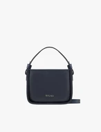 Kleine navyblaue Handtasche mit Riemen und Henkel