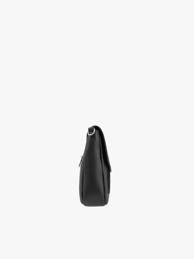 Small black leather crossbody bag