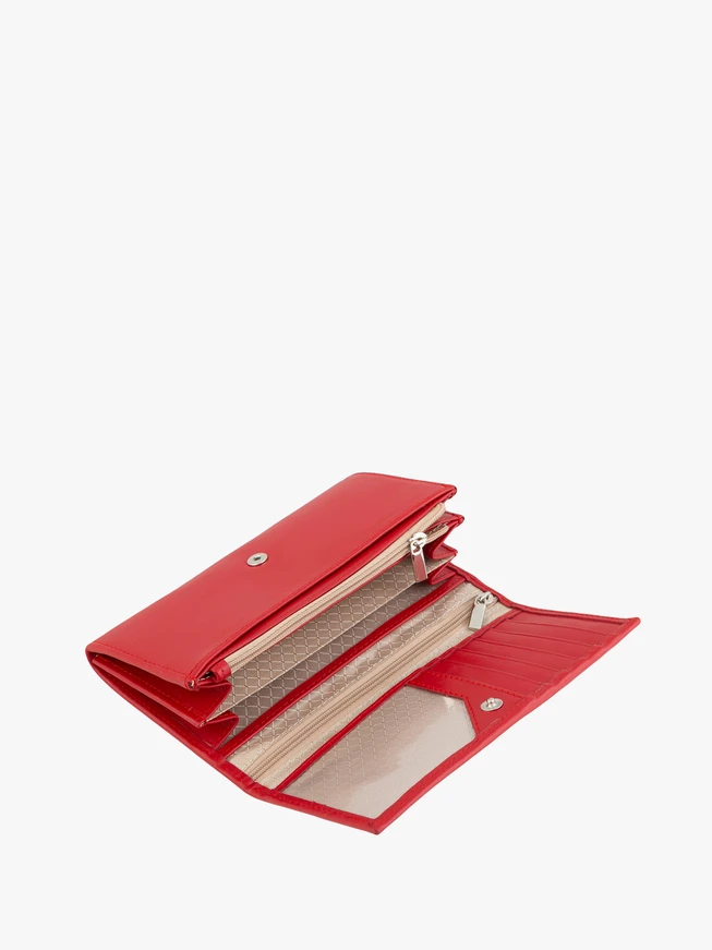 Rote Damenbrieftasche aus Leder