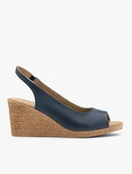 Marineblaue Damensandalen mit Schnurabsatz