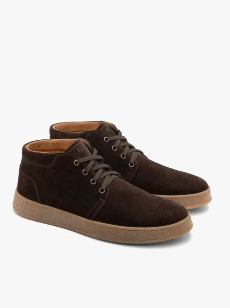 Dunkelbraune Velourslederstiefel