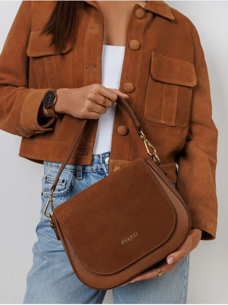 Handtasche aus Erzleder und Velours