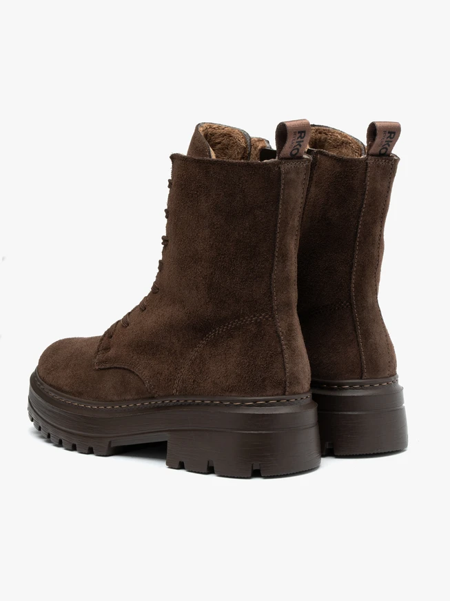Chocolate brown women’s lace-up boots
