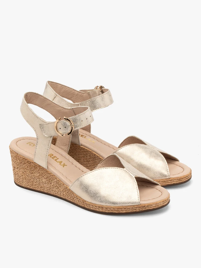 Platin-Sandalen mit Plateausohle