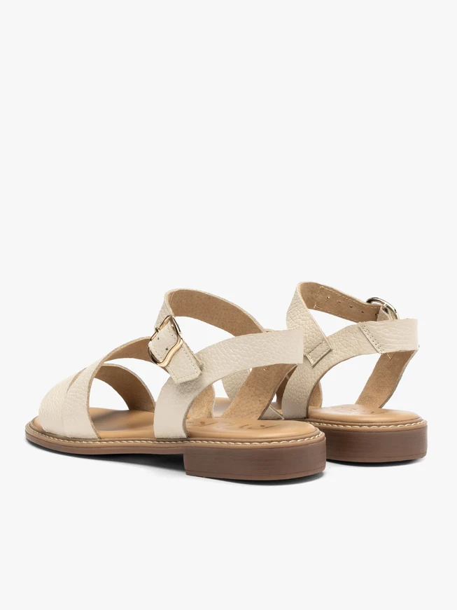 Cremefarbene Damen-Sandalen