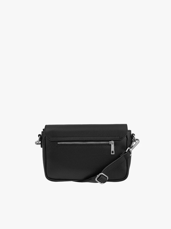 Schwarze klassische Handtasche aus Leder und Velours