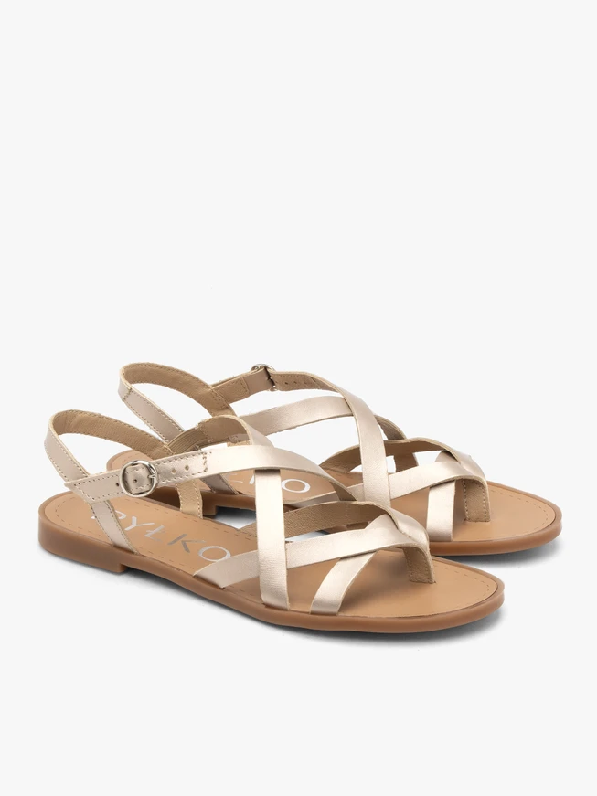 Platin-Flip-Flop-Sandalen