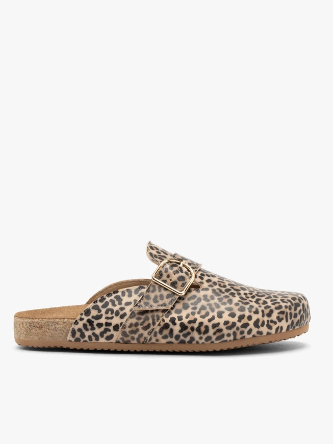 Leopard-print mules