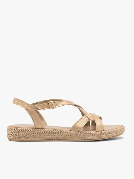 Flache Damen-Sandalen in Gold